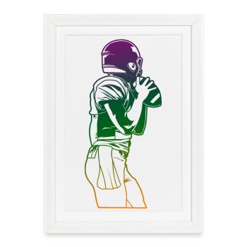 Croquis de football américain - Affiche encadrée (27 × 37 cm) - blanc - Devant