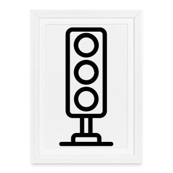 feu tricolore - Affiche encadrée (27 × 37 cm) - blanc - Devant