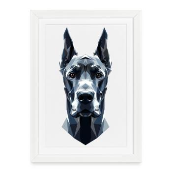 Dogue Allemand Hatz Mâle Saupacker Dogue Allemand - Affiche encadrée (27 × 37 cm) - blanc - Devant