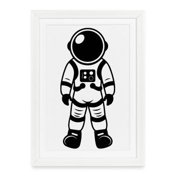 Astronaut Icon - Affiche encadrée (27 × 37 cm) - blanc - Devant