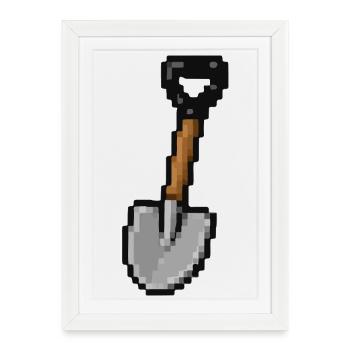 Pixel Shovel - Framed poster (27 × 37 cm) - white - Front