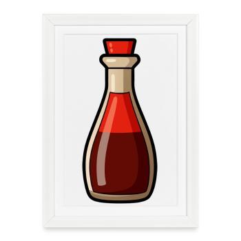 Sauce soja - Affiche encadrée (27 × 37 cm) - blanc - Devant