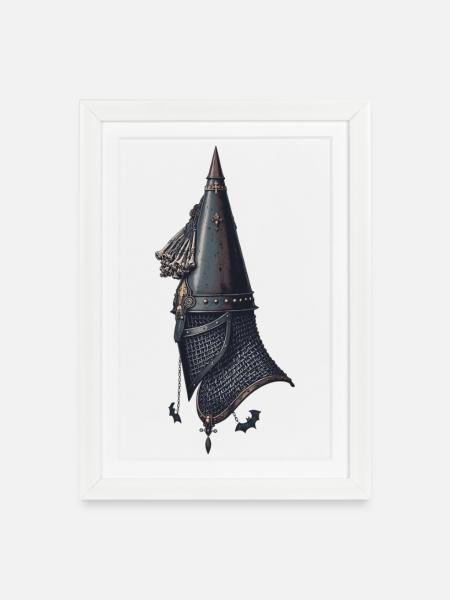 Gotische Fantasie-Kiefernzapfen - Gerahmtes Poster (27 × 37 cm) - Weiß