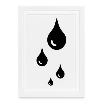 tropfen - Gerahmtes Poster (27 × 37 cm) - Weiß - Vorne