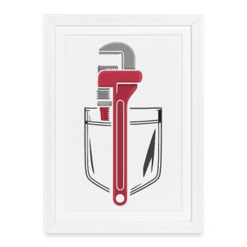 Red Wrench Art Design - Framed poster (27 × 37 cm) - white - Front
