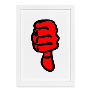 Red Black Abstract Graphic Thumb - Framed poster (27 × 37 cm) - white - Front
