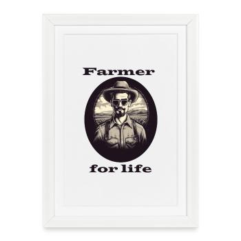 Agriculteur pour la vie - Affiche encadrée (27 × 37 cm) - blanc - Devant