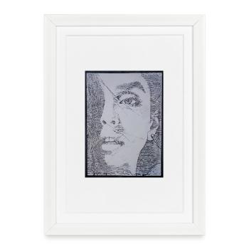 Portrait des lignes - Affiche encadrée (27 × 37 cm) - blanc - Devant