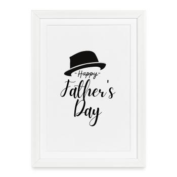 Cadeau Fête des Pères - Papa est le meilleur / Journée des hommes - Affiche encadrée (27 × 37 cm) - blanc - Devant