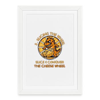 KäseDino: Slice & Conquer - Framed poster (27 × 37 cm) - white - Front