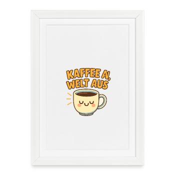 Coffee World Fun Motif - Framed poster (27 × 37 cm) - white - Front
