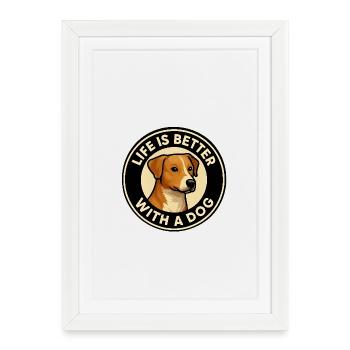 Life is better with - Framed poster (27 × 37 cm) - white - Front