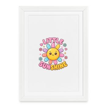 Kawaii Sunflower with Heart Accessories - Framed poster (27 × 37 cm) - white - Front