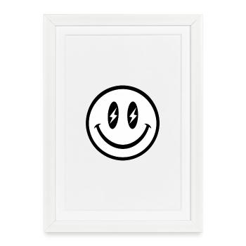 Visage souriant - Affiche encadrée (27 × 37 cm) - blanc - Devant