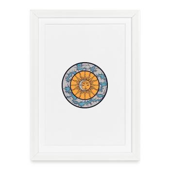 Soleil et Lune dans les nuages - Affiche encadrée (27 × 37 cm) - blanc - Devant