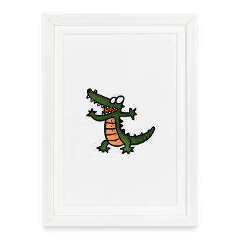 Crocodile Reptile - Framed poster (27 × 37 cm) - white - Front