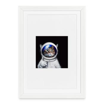 astro cat - Framed poster (27 × 37 cm) - white - Front