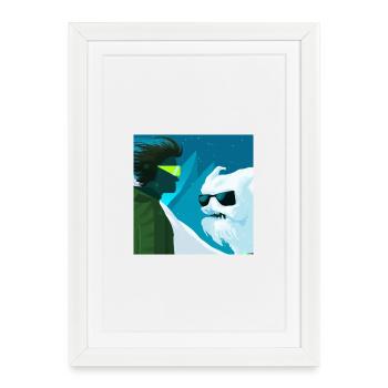 Rencontres avec les Yéti - Affiche encadrée (27 × 37 cm) - blanc - Devant
