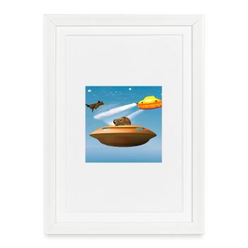 UFO Caps - Framed poster (27 × 37 cm) - white - Front