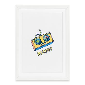 Réessai de la manette rétro - Affiche encadrée (27 × 37 cm) - blanc - Devant
