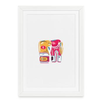 Duo de gants de boxe Vivid - Affiche encadrée (27 × 37 cm) - blanc - Devant