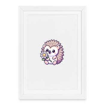 Hedgehog Cindy - Framed poster (27 × 37 cm) - white - Front
