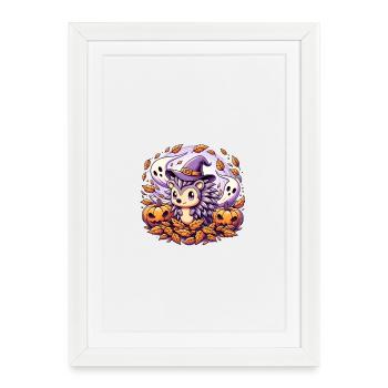 Hedgehog Halloween Ghosts - Framed poster (27 × 37 cm) - white - Front