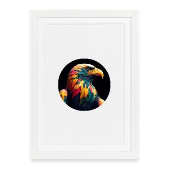 Eagle with colorful feathers - Framed poster (27 × 37 cm) - white - Front