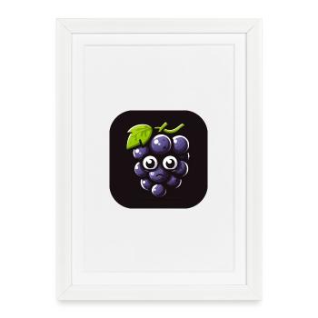 Raisins tristes dans un style comique - Affiche encadrée (27 × 37 cm) - blanc - Devant