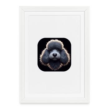 Poodle in animation style - Framed poster (27 × 37 cm) - white - Front
