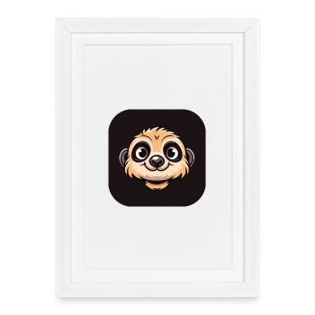 Tête de suricate comique - Affiche encadrée (27 × 37 cm) - blanc - Devant