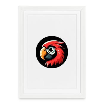 Tête de perroquet dans le style comique - Affiche encadrée (27 × 37 cm) - blanc - Devant
