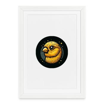 Comic Canary Bird Yellow - Framed poster (27 × 37 cm) - white - Front