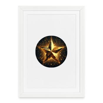 Star, twinkle, gold, galaxy - Framed poster (27 × 37 cm) - white - Front