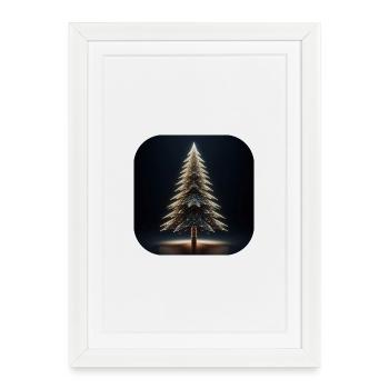 Christmas Tree Polygons Light Fir Tree - Framed poster (27 × 37 cm) - white - Front