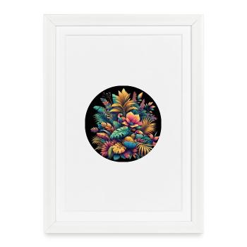 Flowers Plants Colorful Bouquet - Framed poster (27 × 37 cm) - white - Front