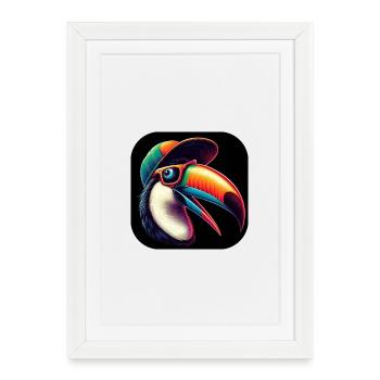 Toucan Beak Cap Sunglasses - Framed poster (27 × 37 cm) - white - Front