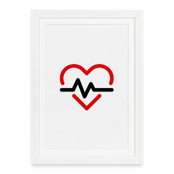 heart beat - Framed poster (27 × 37 cm) - white - Front