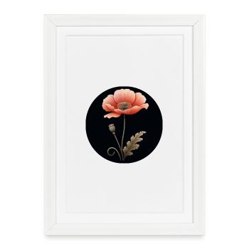 Pavot, coquelicot, fleur, rouge, orange - Affiche encadrée (27 × 37 cm) - blanc - Devant