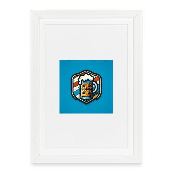 Logo de la bière 1 - Affiche encadrée (27 × 37 cm) - blanc - Devant