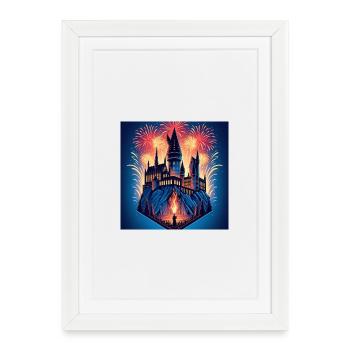 Château magique 3 - Affiche encadrée (27 × 37 cm) - blanc - Devant