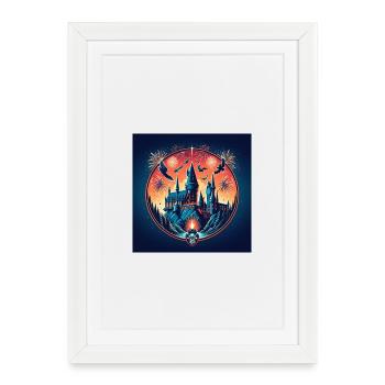 Château magique 2 - Affiche encadrée (27 × 37 cm) - blanc - Devant