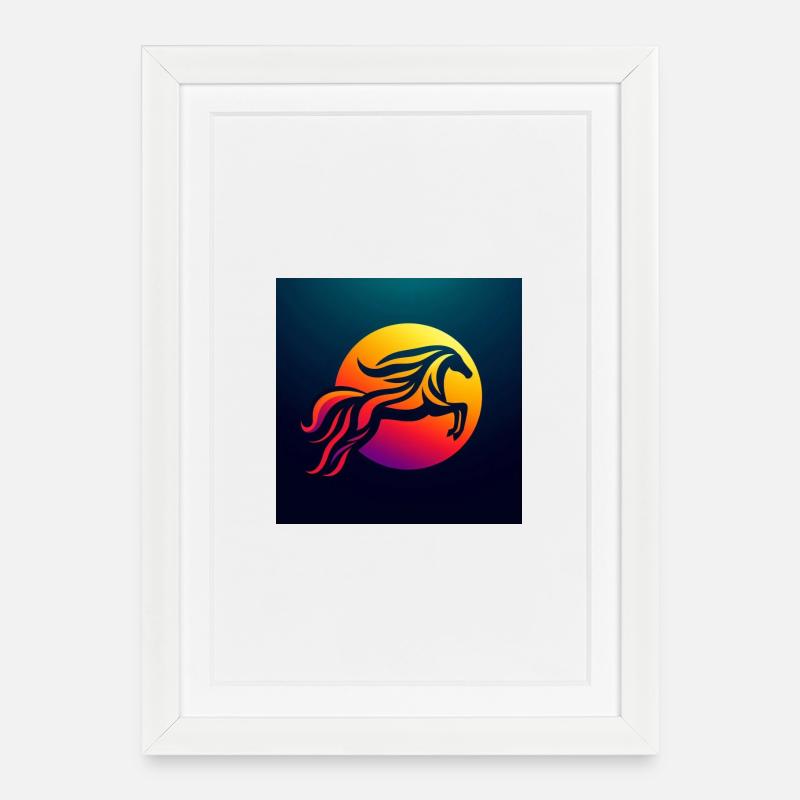 Rider on Horse 2 - Framed poster (27 × 37 cm) - white