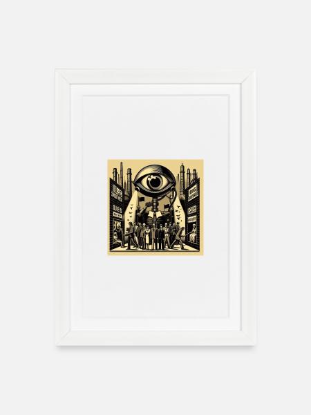 Großer Bruder - Gerahmtes Poster (27 × 37 cm) - Weiß