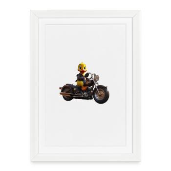 Duck Biker  - Framed poster (27 × 37 cm) - white - Front