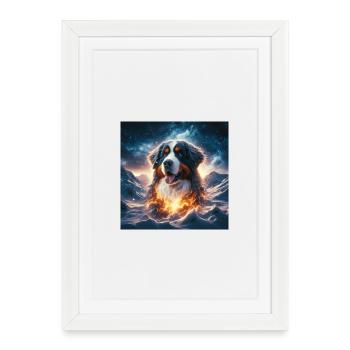 Bernese mountain dog - Framed poster (27 × 37 cm) - white - Front