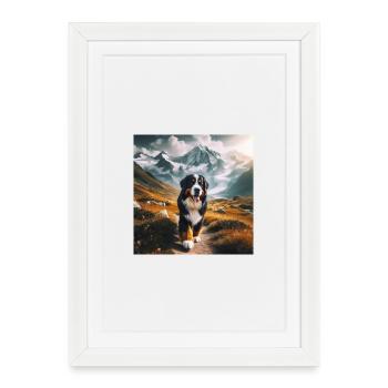 Bernese mountain dog - Framed poster (27 × 37 cm) - white - Front