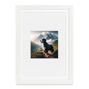 Bernese mountain dog - Framed poster (27 × 37 cm) - white - Front