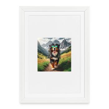 Berner Sennenhund - Gerahmtes Poster (27 × 37 cm) - Weiß - Vorne