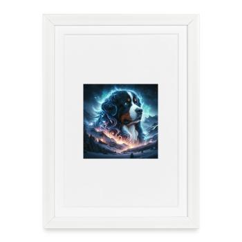 Berner Sennenhund - Gerahmtes Poster (27 × 37 cm) - Weiß - Vorne